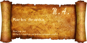 Marks Aranka névjegykártya